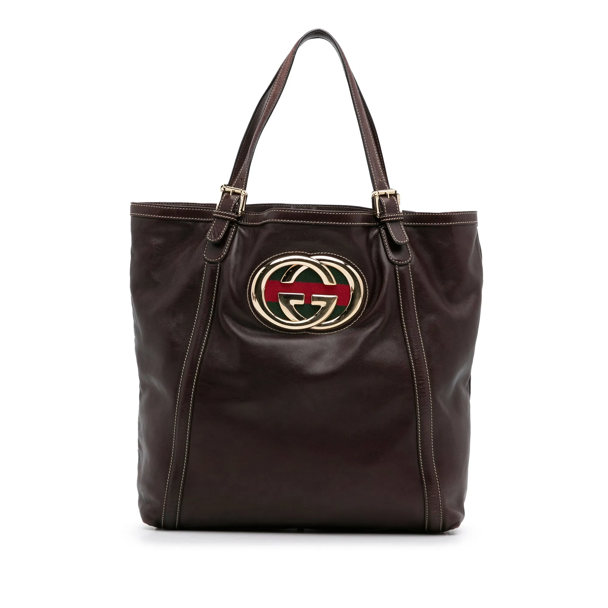 Brown Gucci Dialux Britt Tote