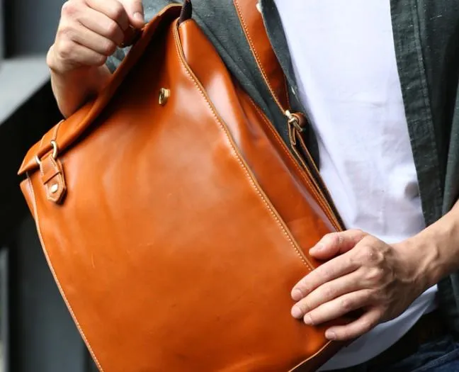 Brown Leather Mens Backpack Travel Backpacks Laptop Backpack for men