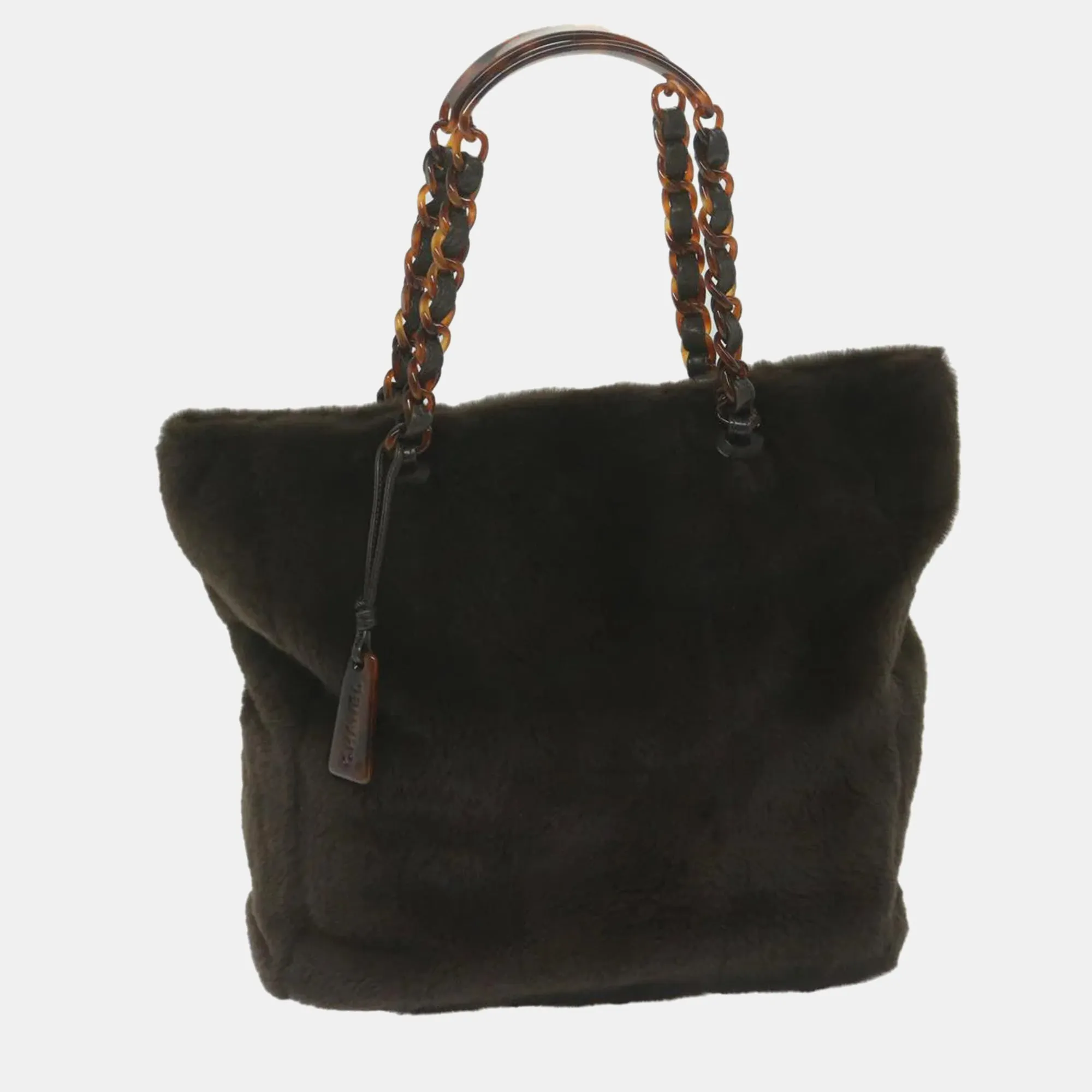 Brown Mink Fur Tote Bag