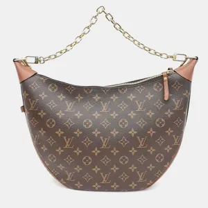 Brown Monogram Canvas Loop Hobo Bag