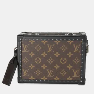Brown Monogram Canvas Macassar Clutch Box Bag