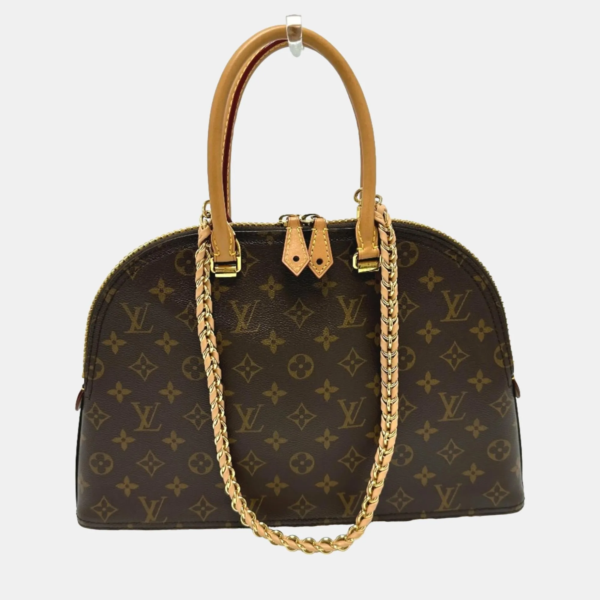 Brown Monogram Canvas Moon Alma Satchel