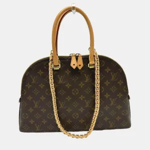 Brown Monogram Canvas Moon Alma Satchel