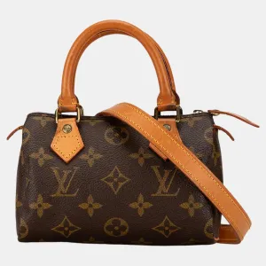 Brown Monogram Canvas Nano Speedy Bandouliere Shoulder Bag