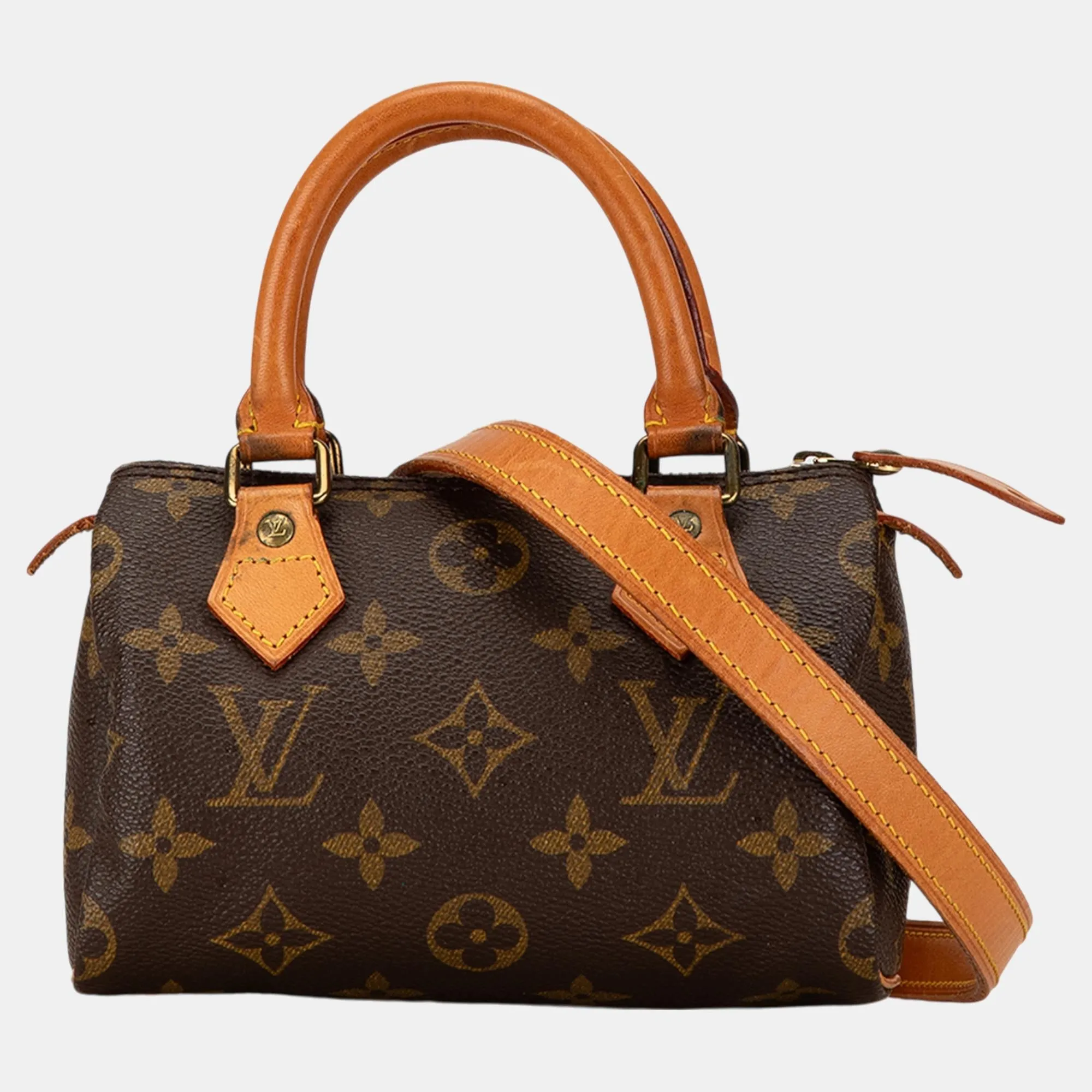 Brown Monogram Canvas Nano Speedy Bandouliere Shoulder Bag