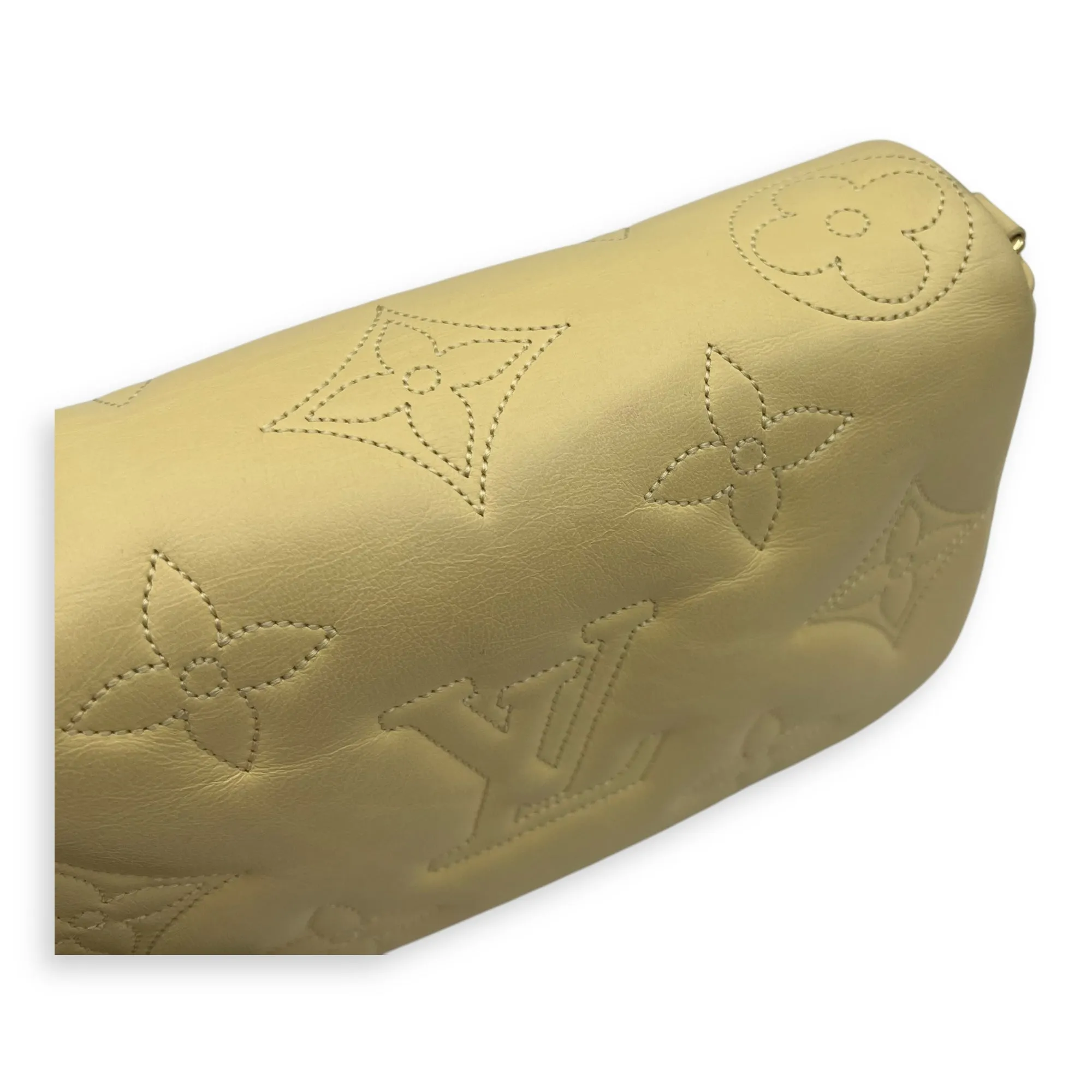 Bubblegram Wallet on Strap Yellow Crossbody Bag in Lambskin, Gold hardware
