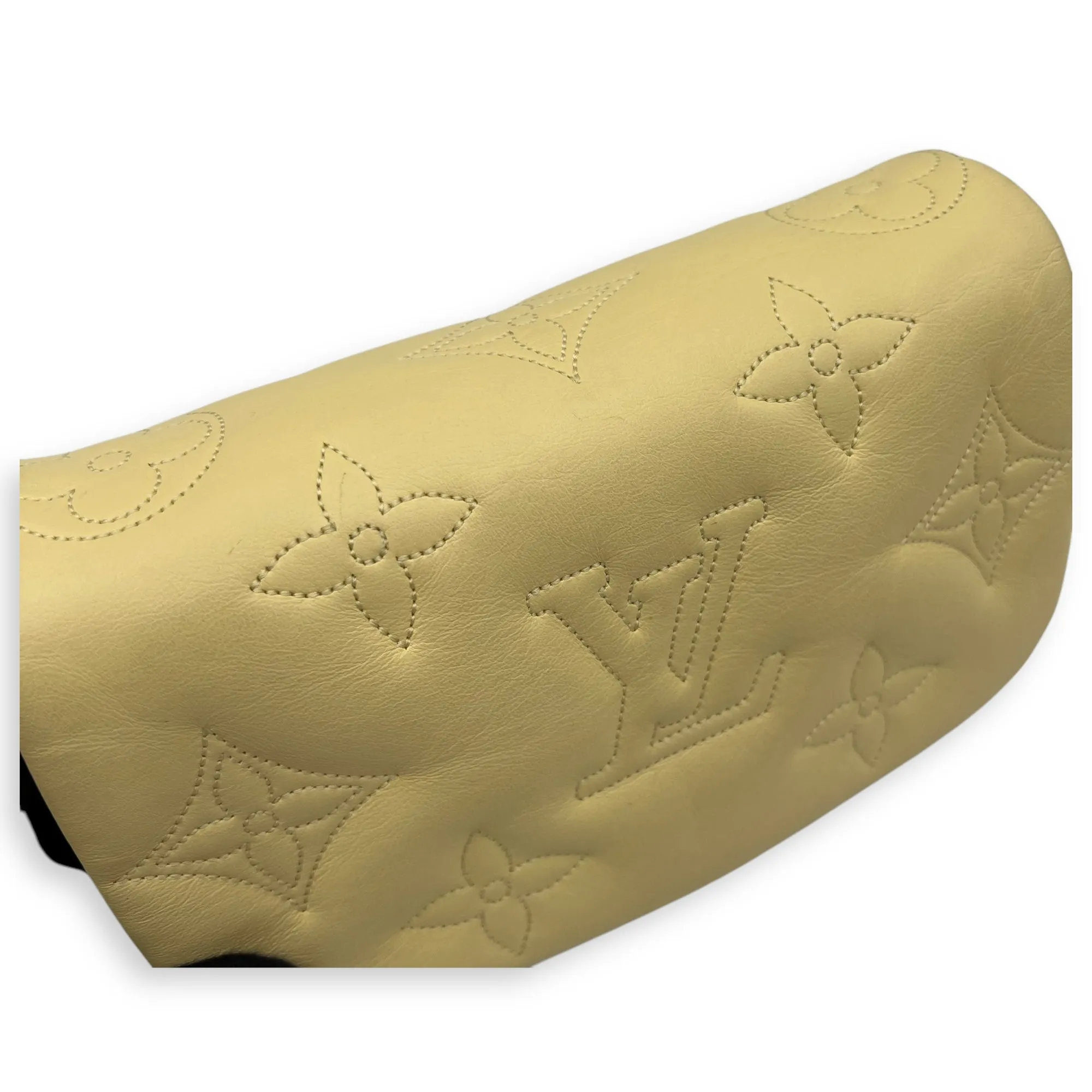 Bubblegram Wallet on Strap Yellow Crossbody Bag in Lambskin, Gold hardware