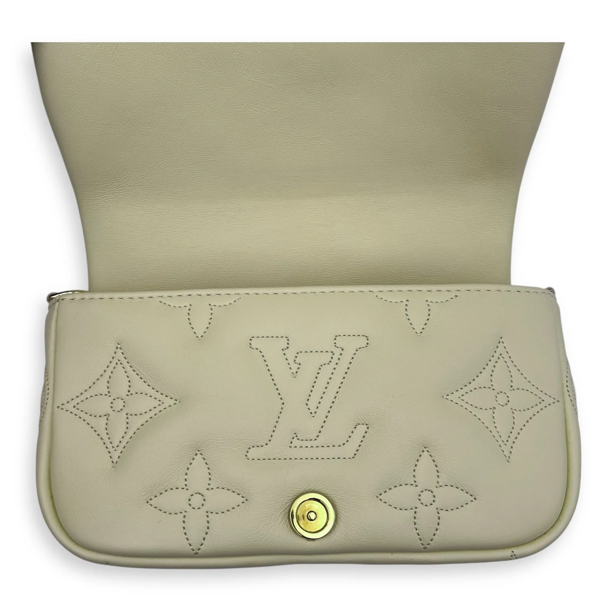 Bubblegram Wallet on Strap Yellow Crossbody Bag in Lambskin, Gold hardware