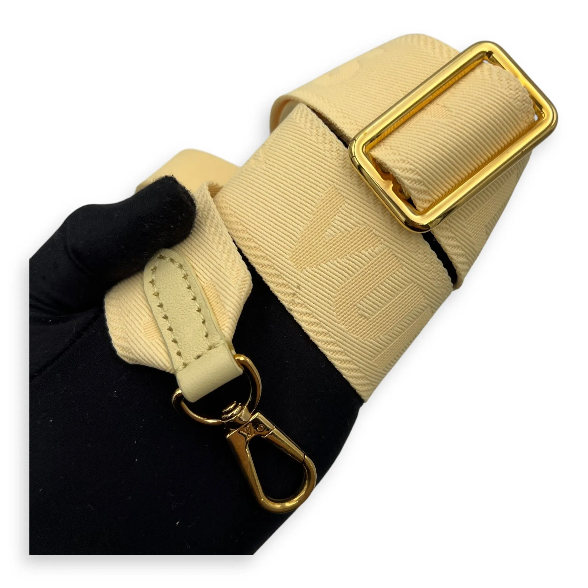 Bubblegram Wallet on Strap Yellow Crossbody Bag in Lambskin, Gold hardware