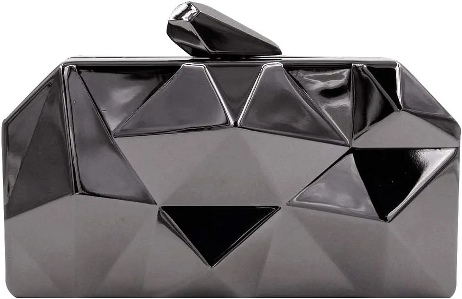 Buddy Women Lattice Metal Clutch Purse Geometric Chain Shoulder Bag