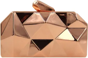 Buddy Women Lattice Metal Clutch Purse Geometric Chain Shoulder Bag