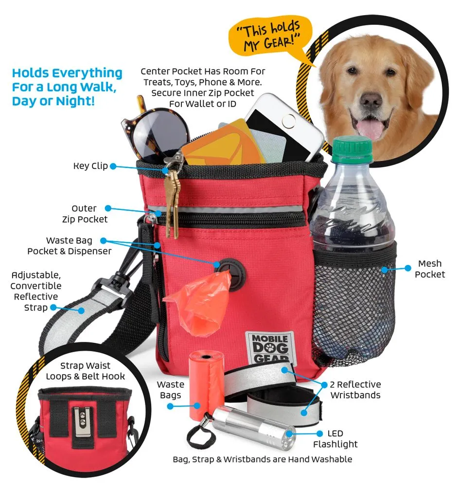 Bundle: ODG Day/Night Walking Bag (Black), ODG Rolling Week Away Bag TM, ODG Dine Away Set TM (Med/Lg Dogs) (Black) and ODG Weekender Backpack TM (Black)