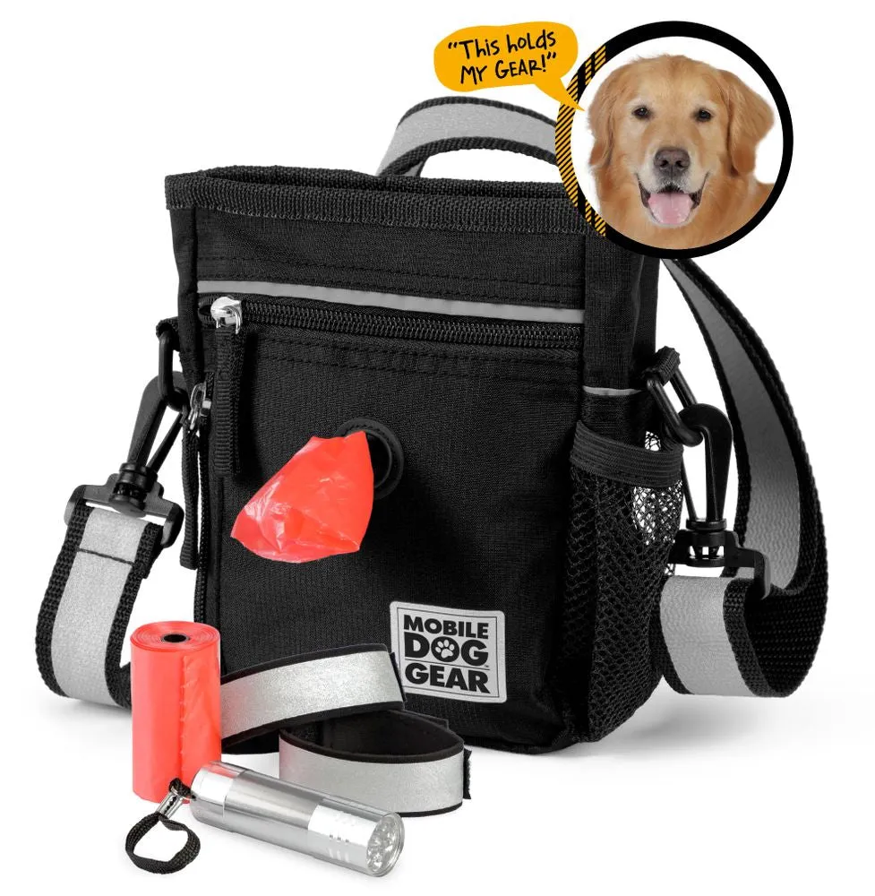 Bundle: ODG Day/Night Walking Bag (Black), ODG Rolling Week Away Bag TM, ODG Dine Away Set TM (Med/Lg Dogs) (Black) and ODG Weekender Backpack TM (Black)