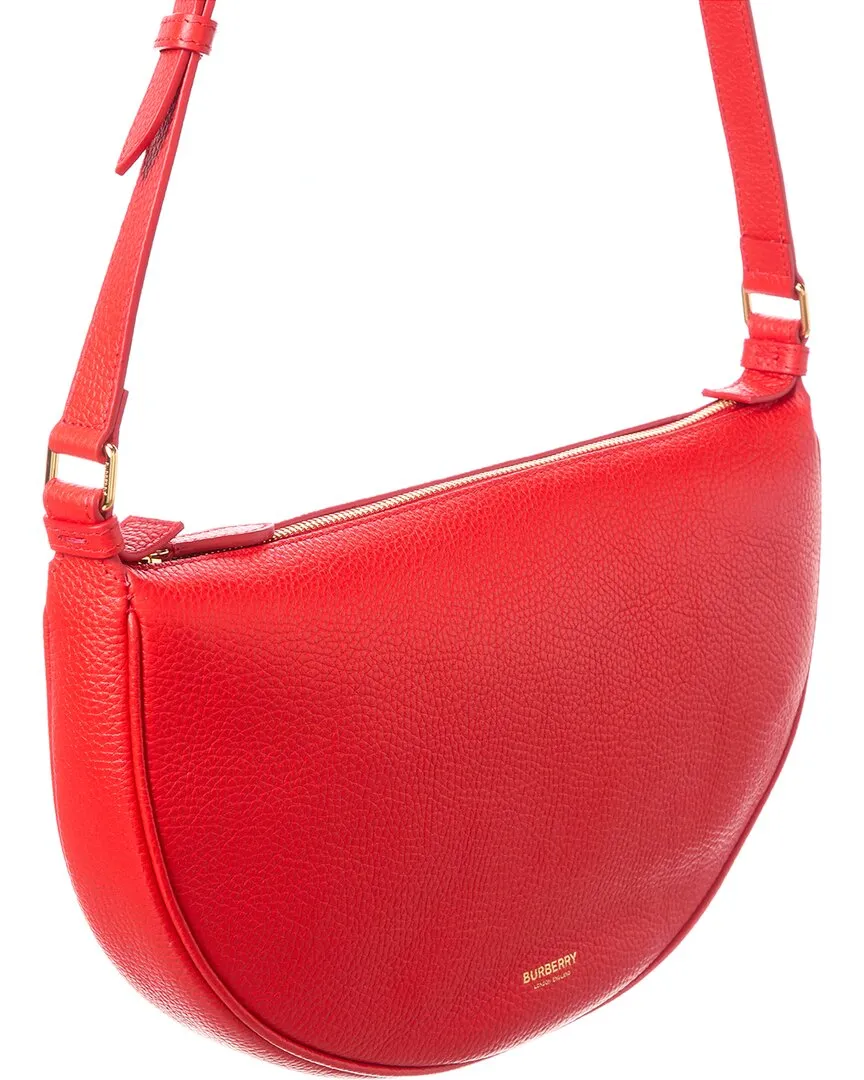 Burberry Half Moon Leather Hobo Bag
