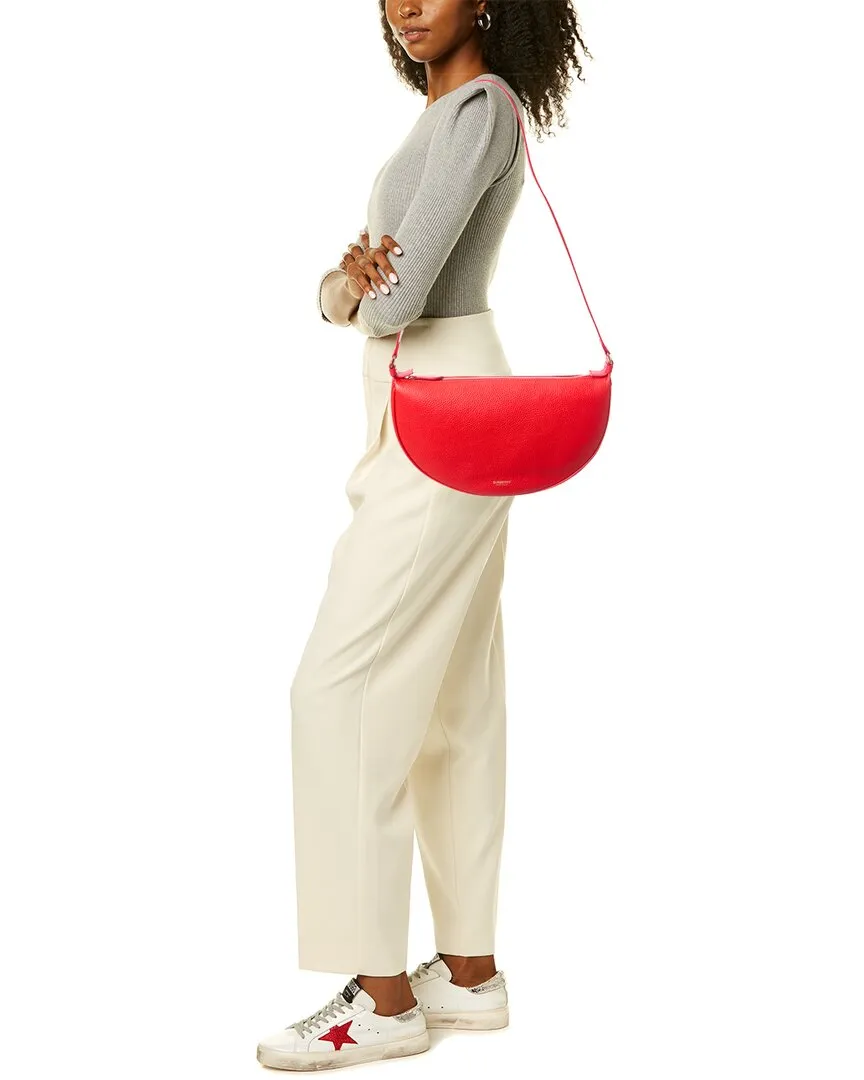 Burberry Half Moon Leather Hobo Bag
