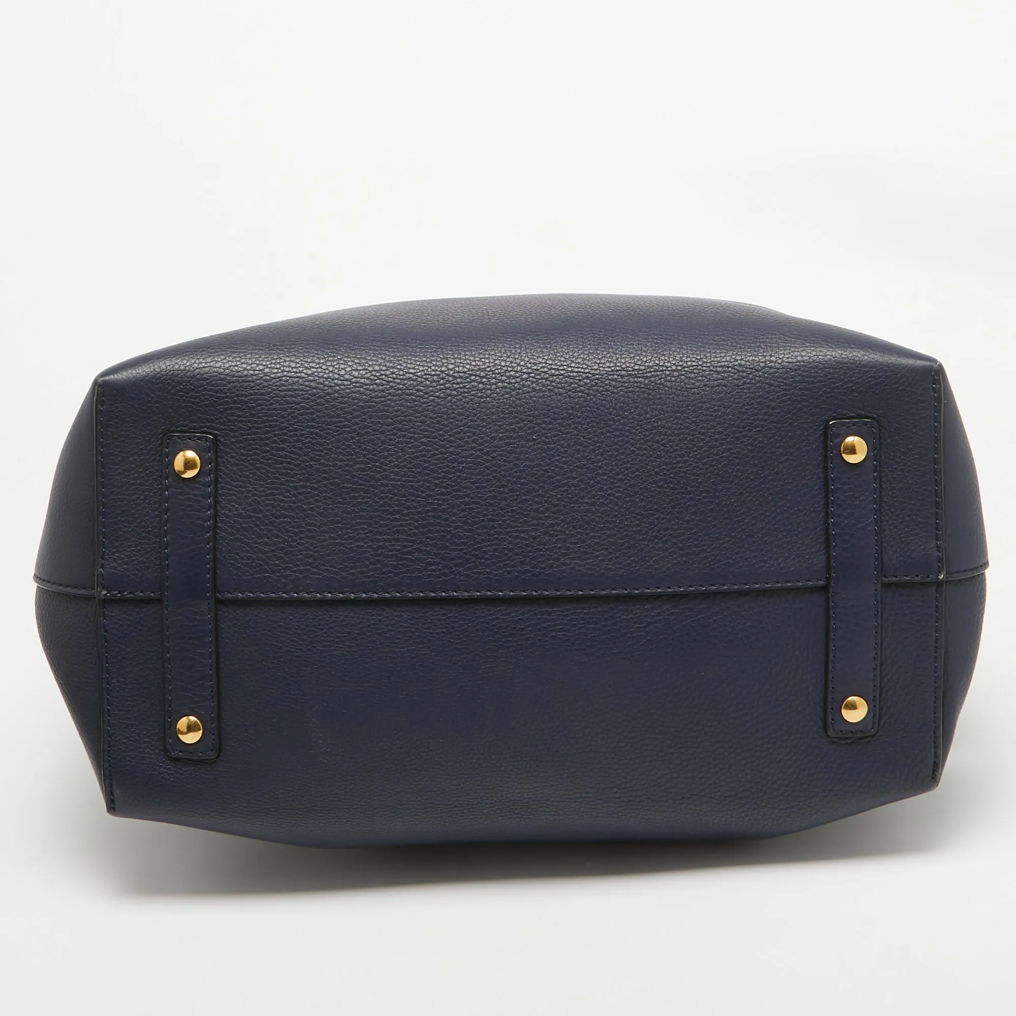 BURBERRY Navy Blue/White Leather Large Belt Bag