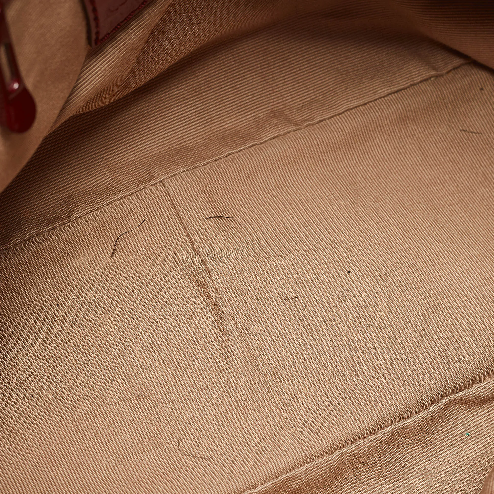 BURBERRY Red Patent Leather Buckle Chain Tote