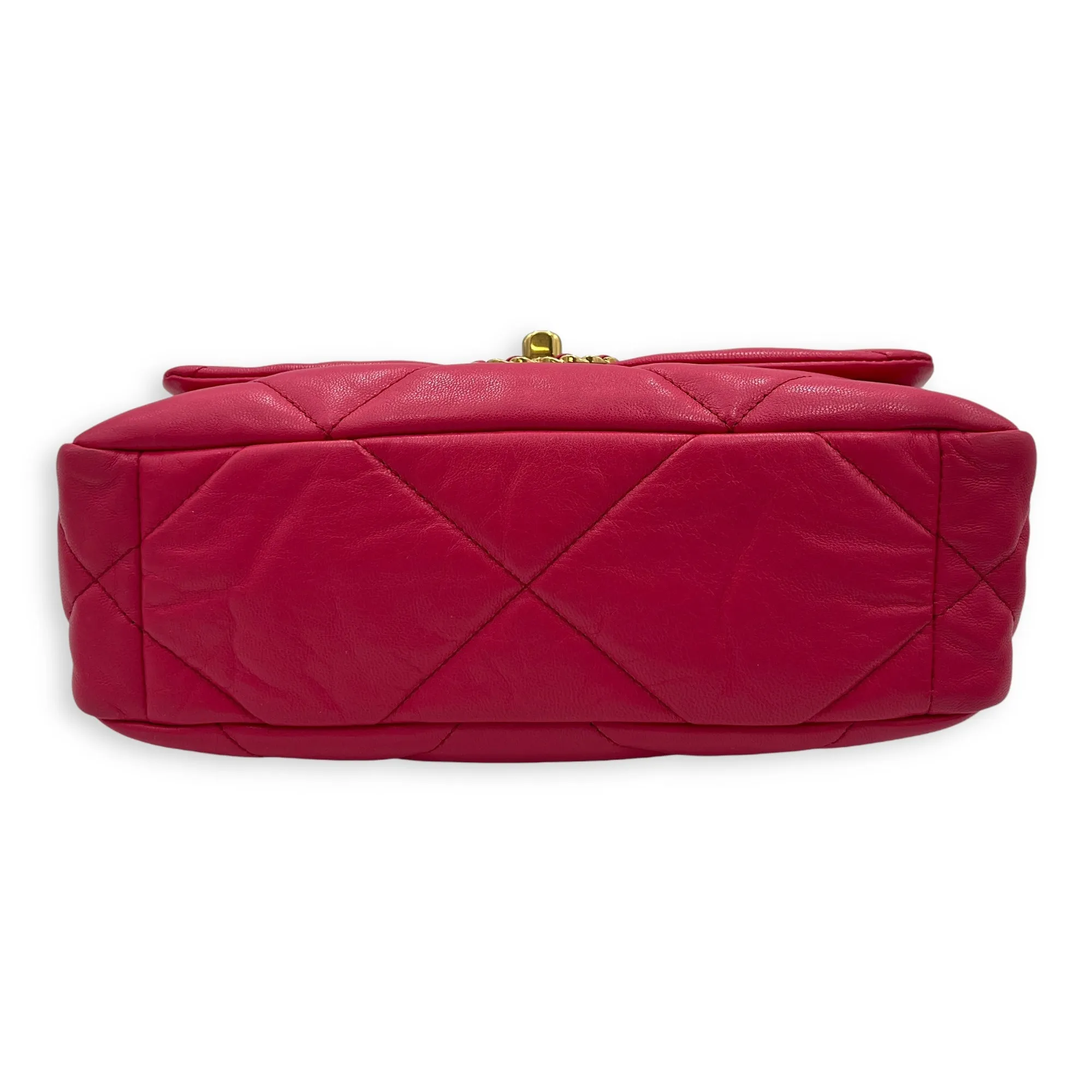 C19 Small Pink Crossbody Bag in Goat Leather, Mixed hardware