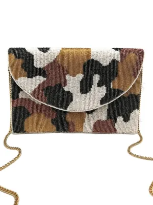 Camo Beaded Women's Clutch Bag