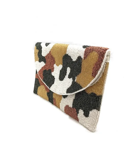 Camo Beaded Women's Clutch Bag