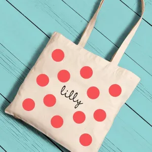 Canvas Tote-Polka Dots