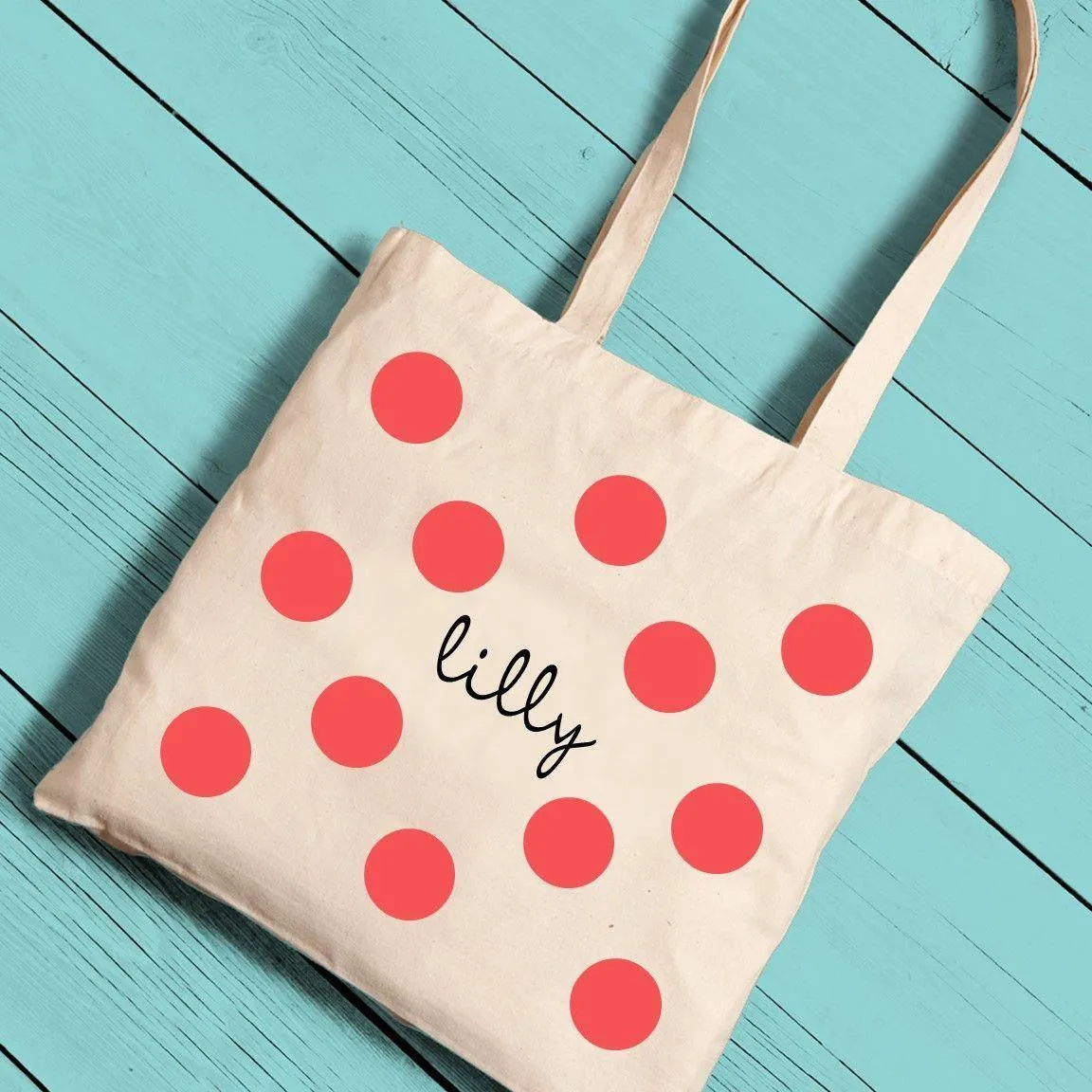 Canvas Tote-Polka Dots