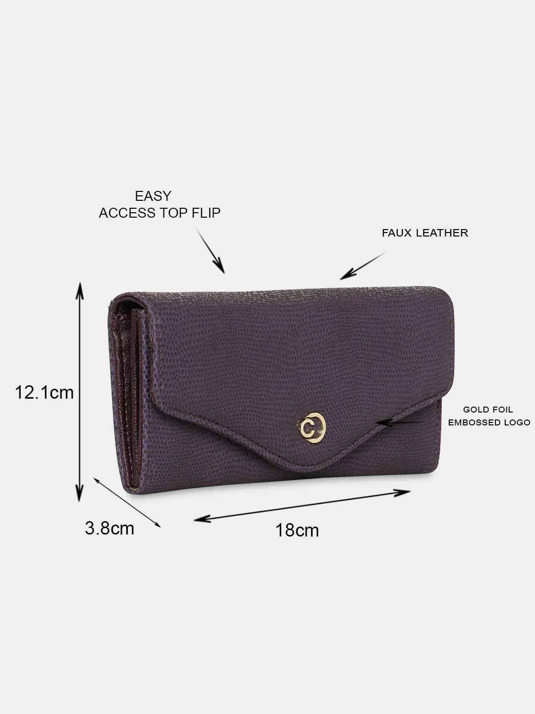 Caprese Ingrid Flapover Wallet Large Plum