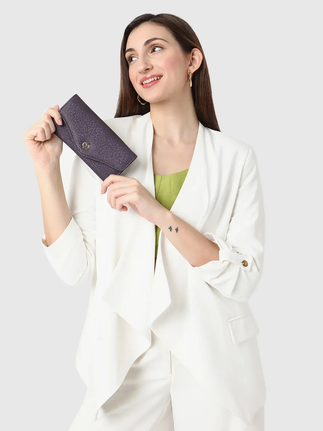 Caprese Ingrid Flapover Wallet Large Plum