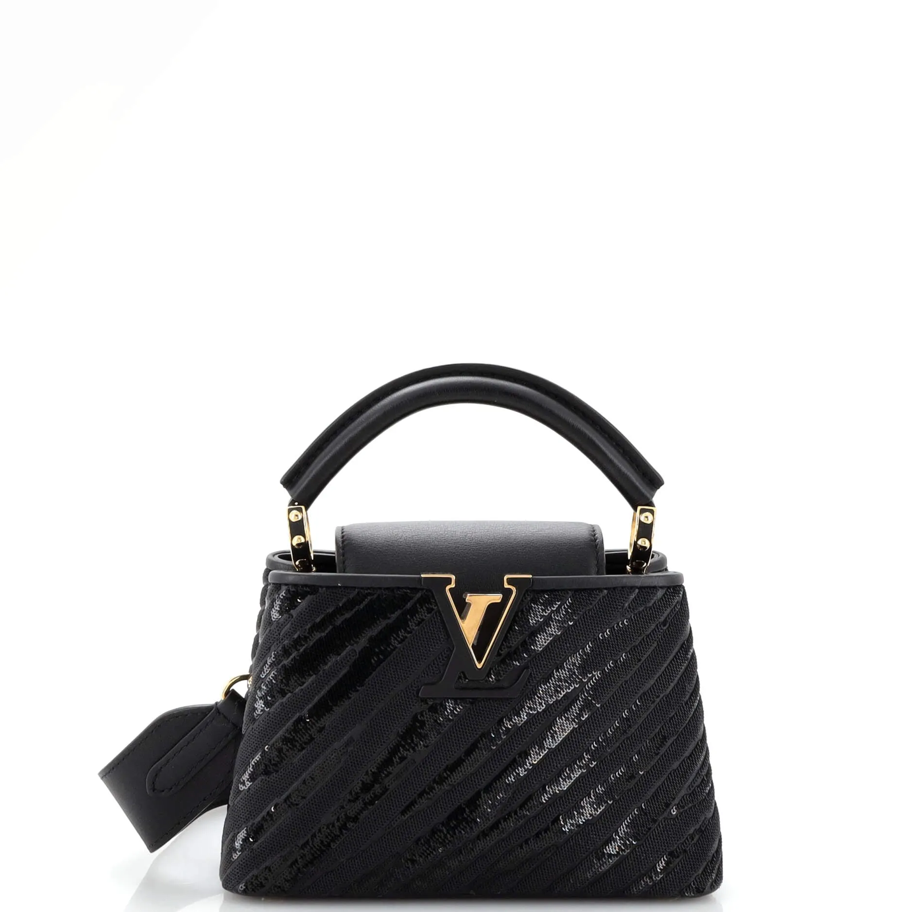 Capucines Bag Sequins with Leather Mini
