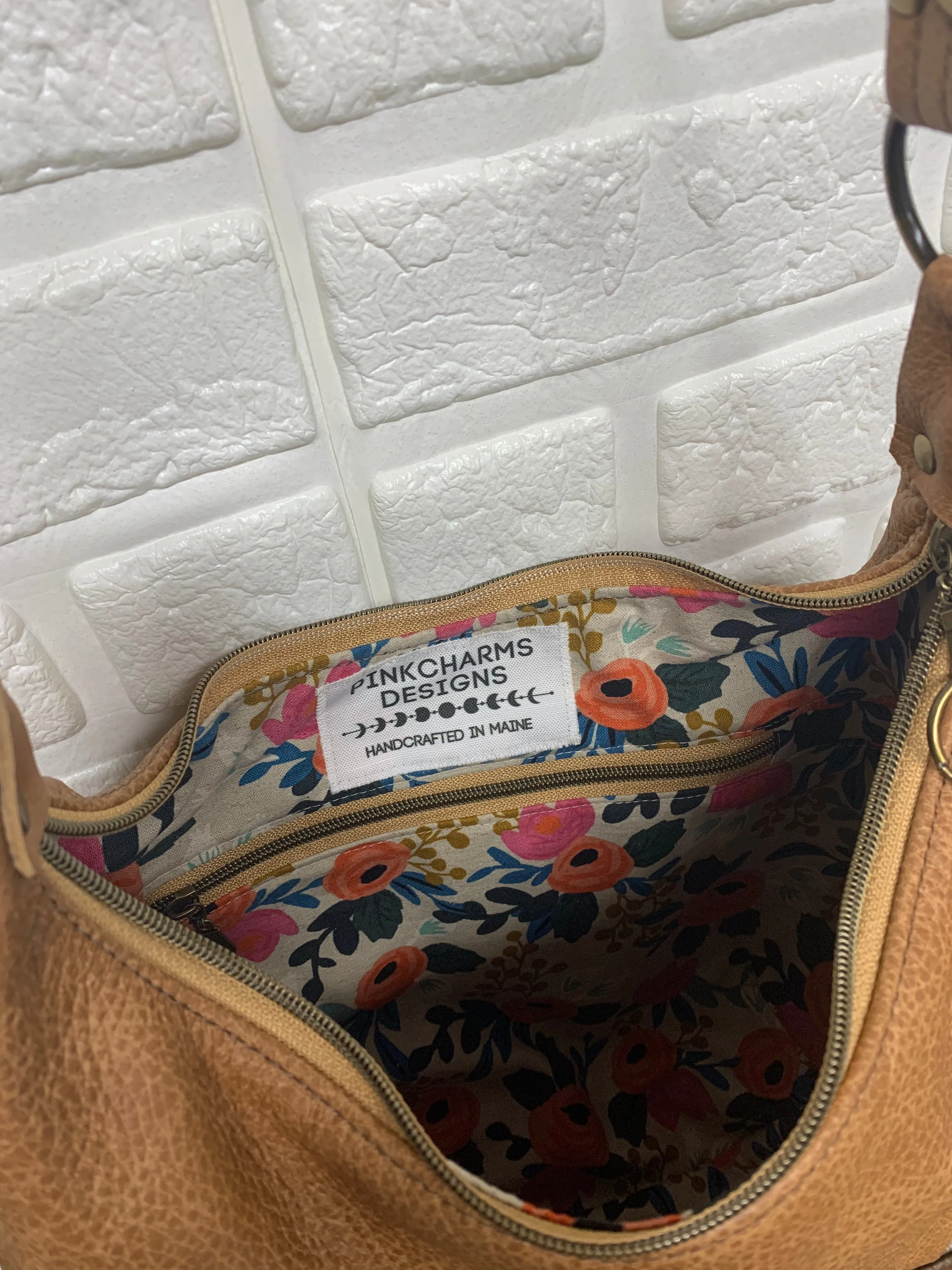 Caramel two toned leather hobo bag,  genuine leather handbag