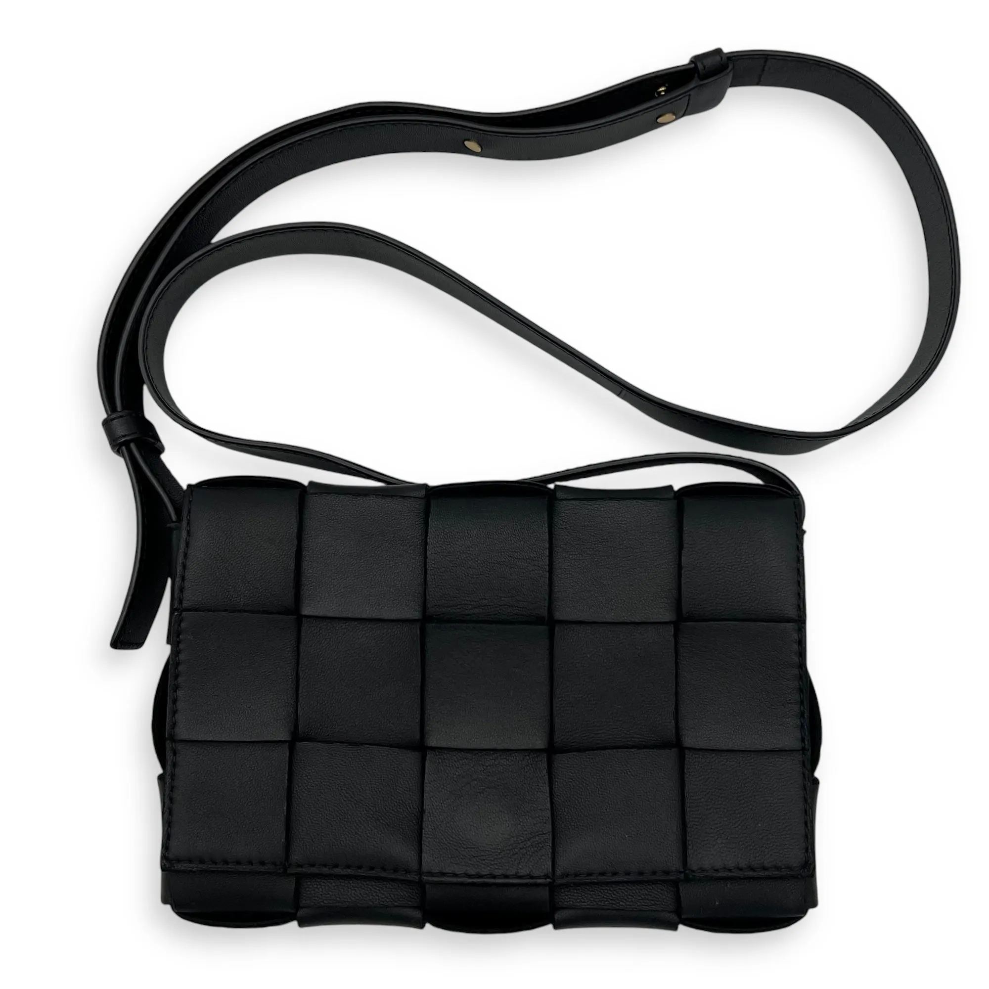 Cassette Black Crossbody Bag in Lambskin