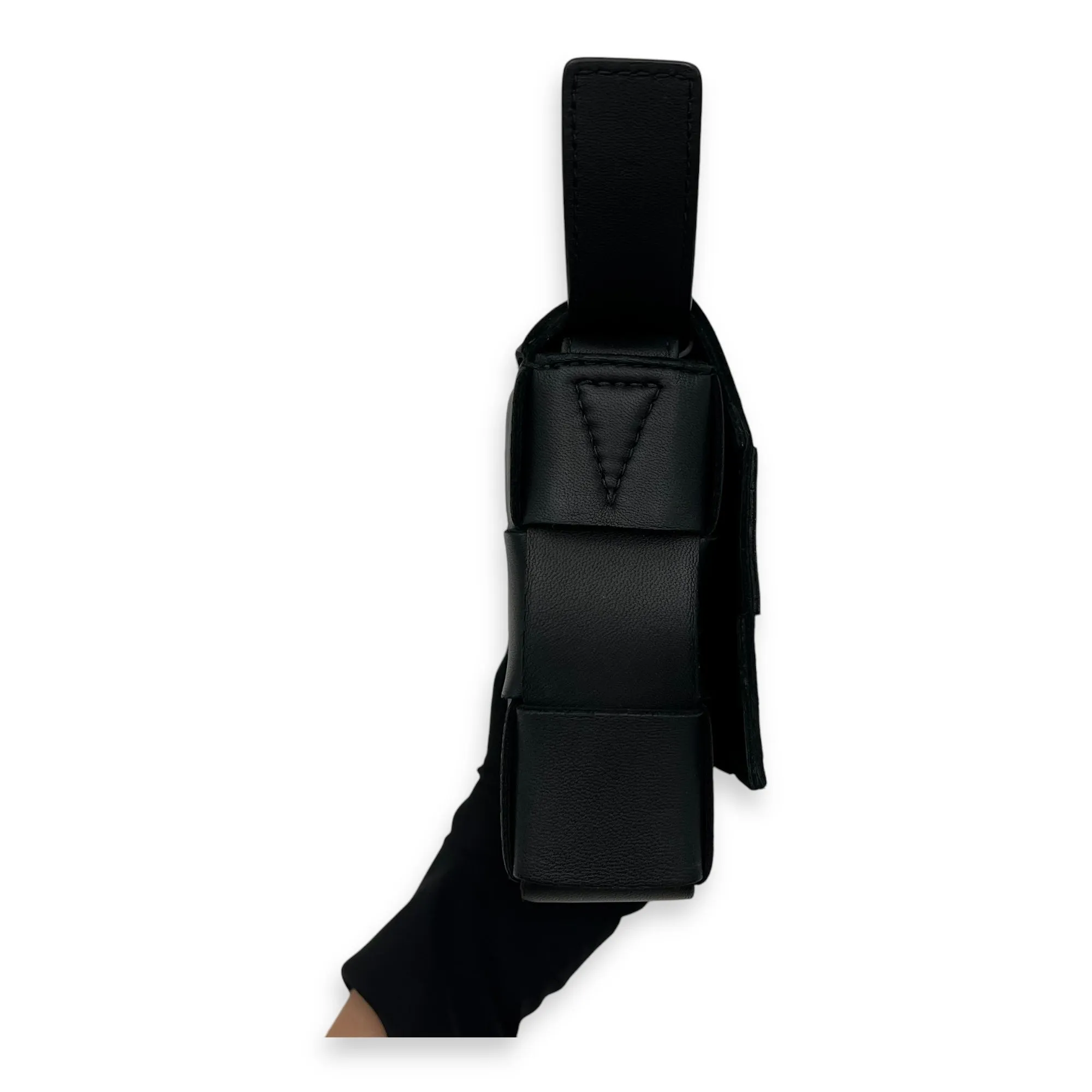 Cassette Black Crossbody Bag in Lambskin