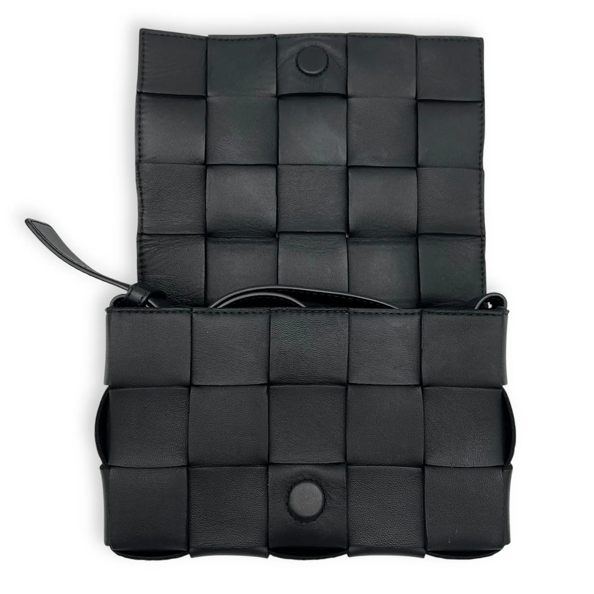 Cassette Black Crossbody Bag in Lambskin
