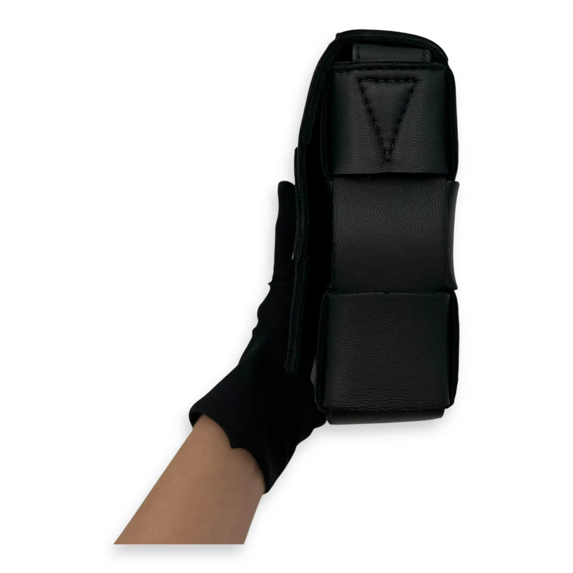 Cassette Black Crossbody Bag in Lambskin