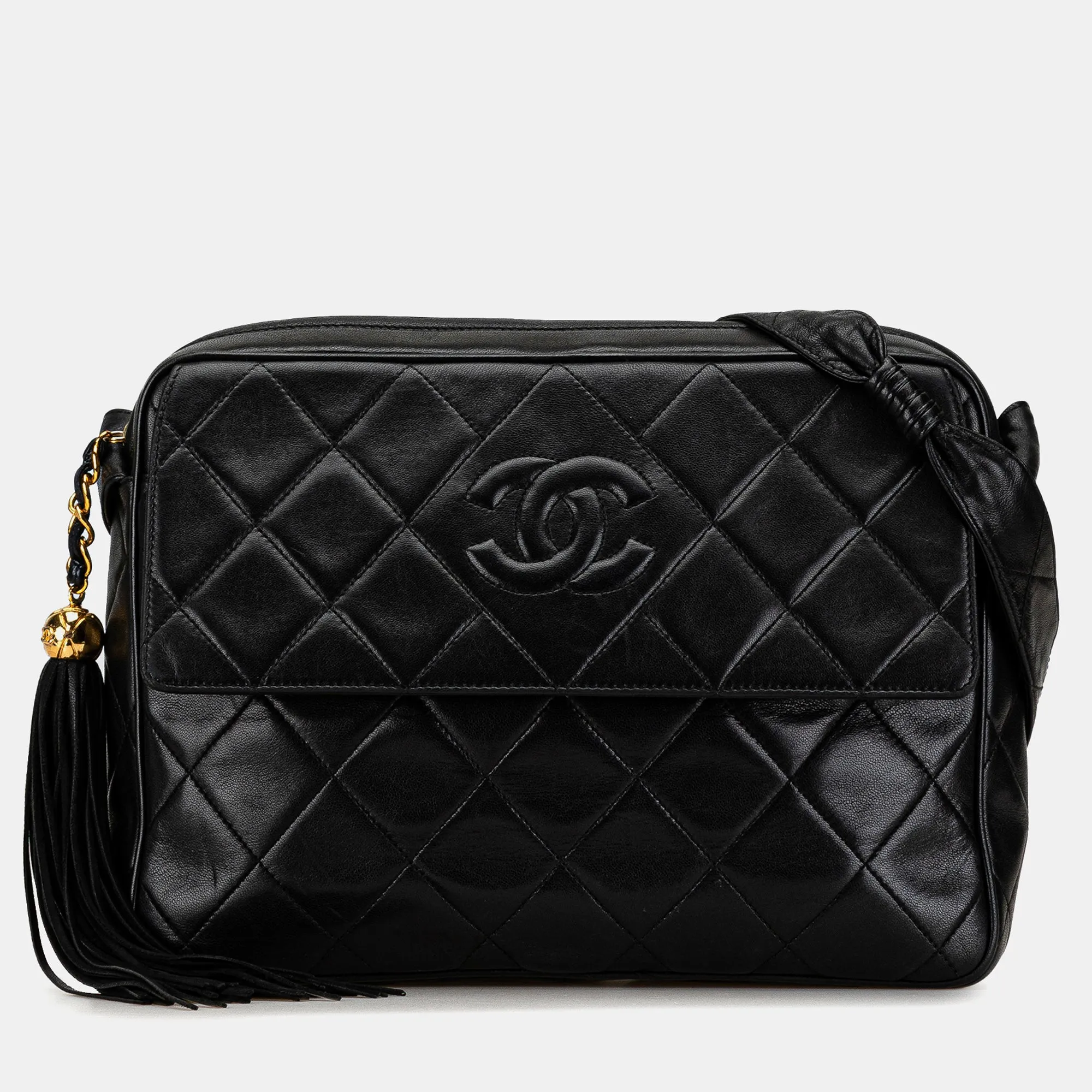 CC Quilted Lambskin Tassel Camera Bag
