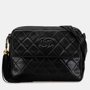 CC Quilted Lambskin Tassel Camera Bag