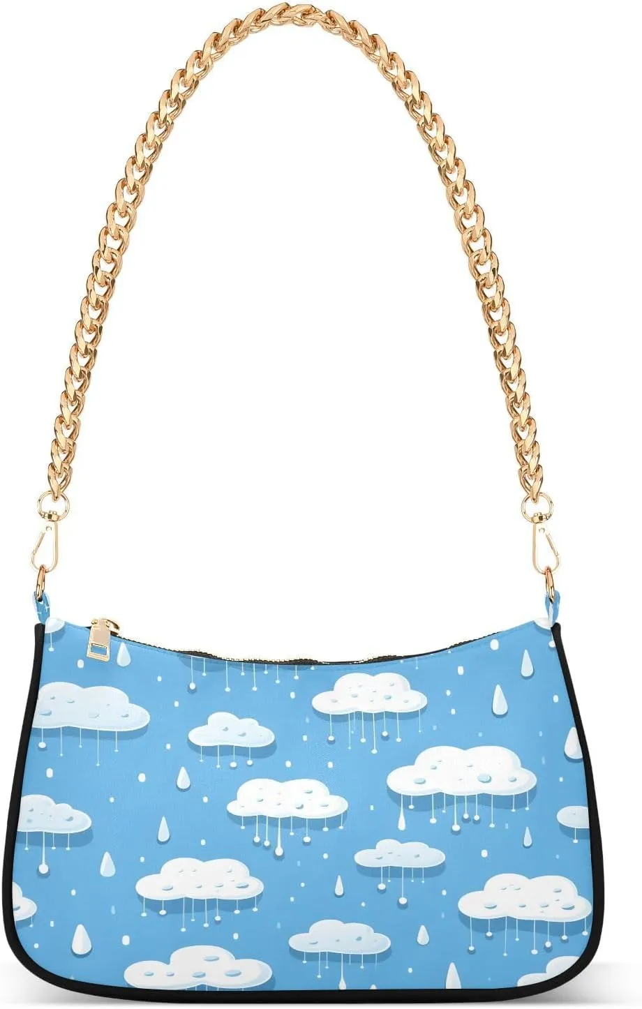CEBUGI Crossbody Bags for Women Shoulder Purse Clouds Rain Drops Handbags Stylish Clutch Purse with Chain Strap