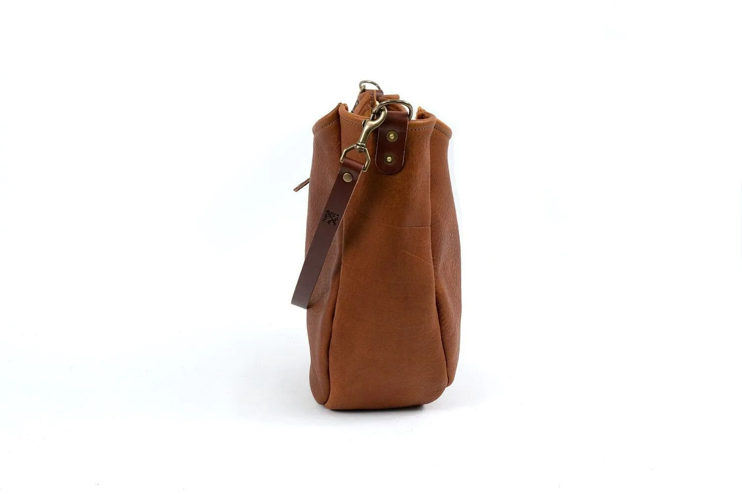 CELESTE LEATHER HOBO BAG - MEDIUM - PINE GREEN BISON