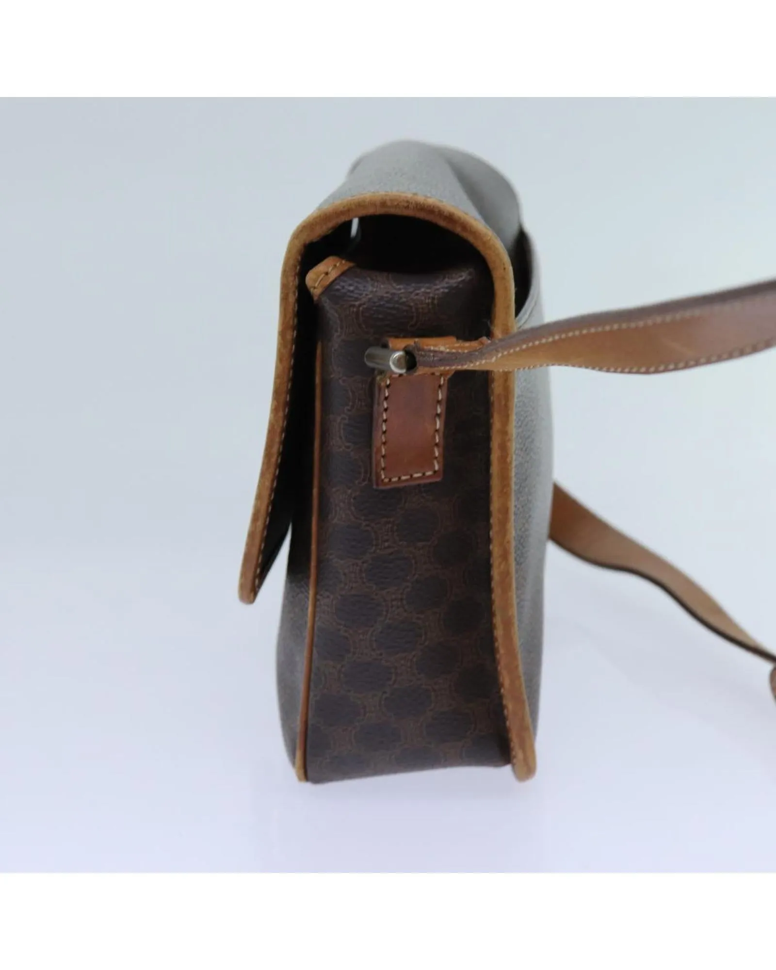 CELINE Trio Canvas and Leather Shoulder Bag