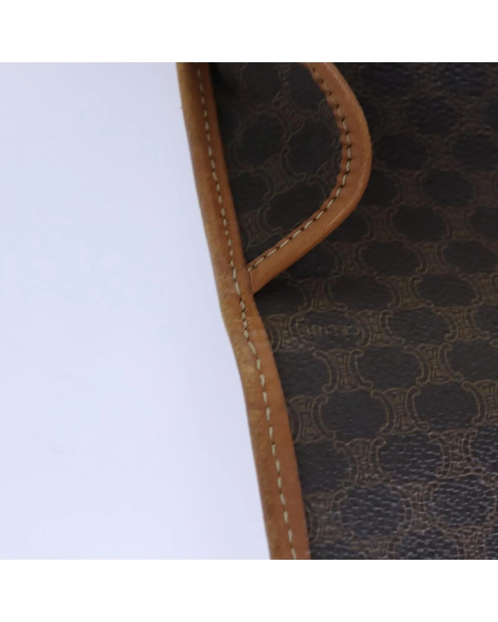 CELINE Trio Canvas and Leather Shoulder Bag