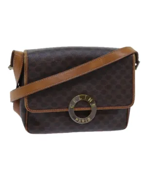 CELINE Trio Canvas and Leather Shoulder Bag