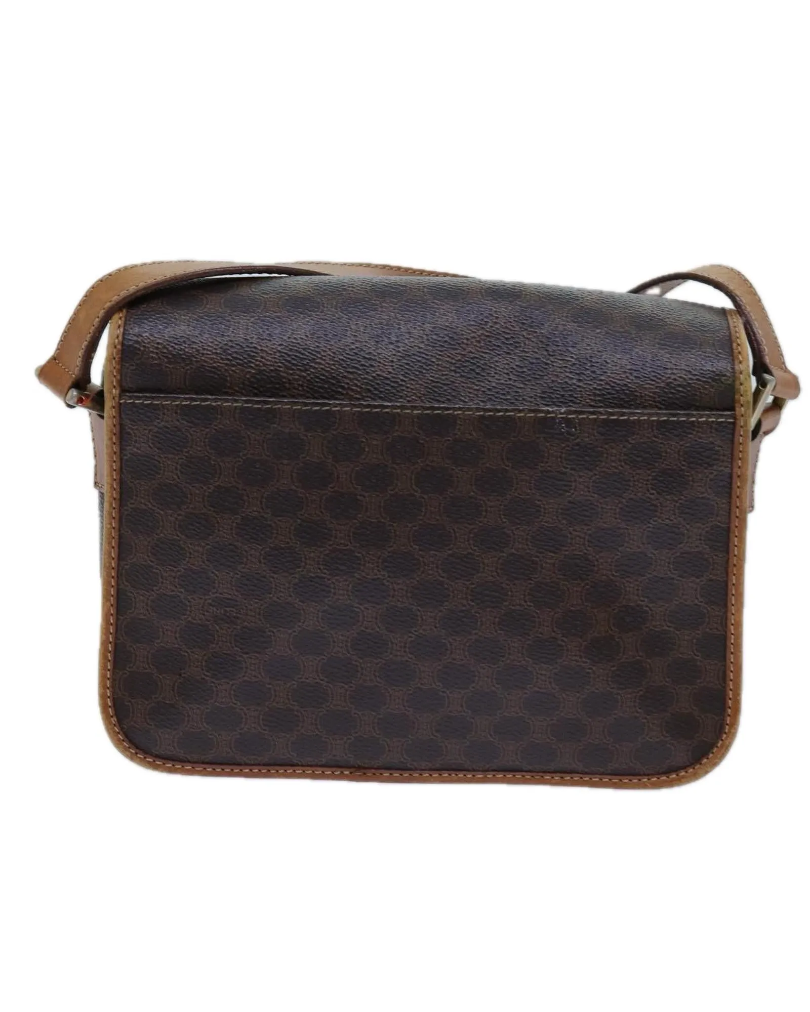 CELINE Trio Canvas and Leather Shoulder Bag