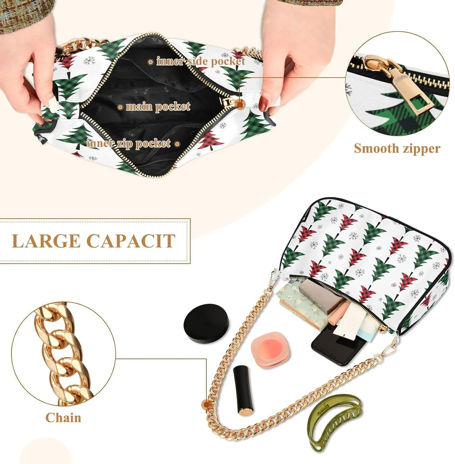 Chain Shoulder Bag Tote Handbag Purse for Women