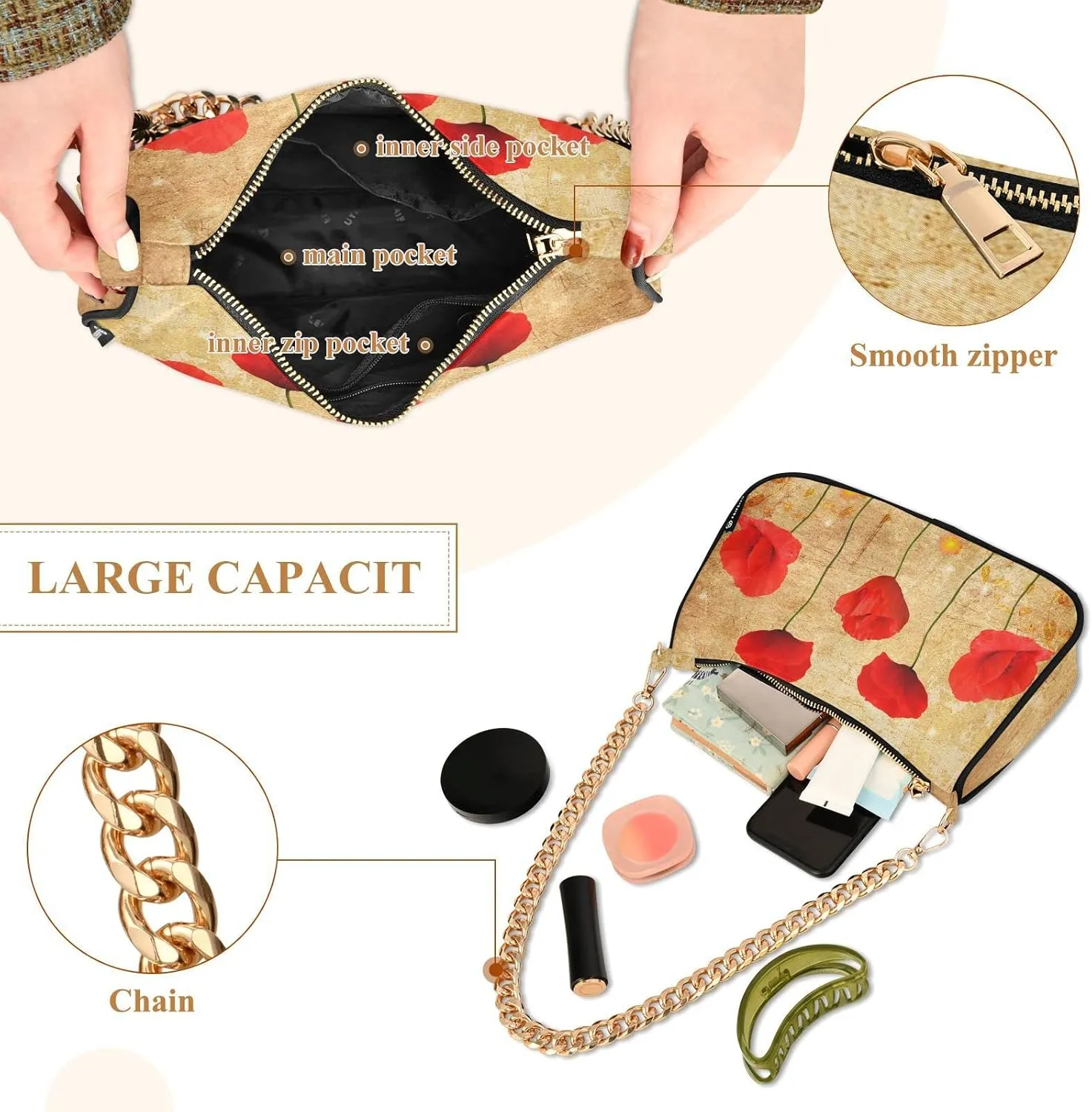 Chain Shoulder Bag Tote Handbag Purse for Women