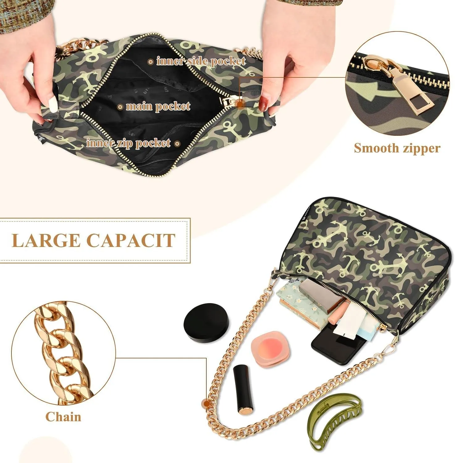 Chain Shoulder Bag Tote Handbag Purse for Women