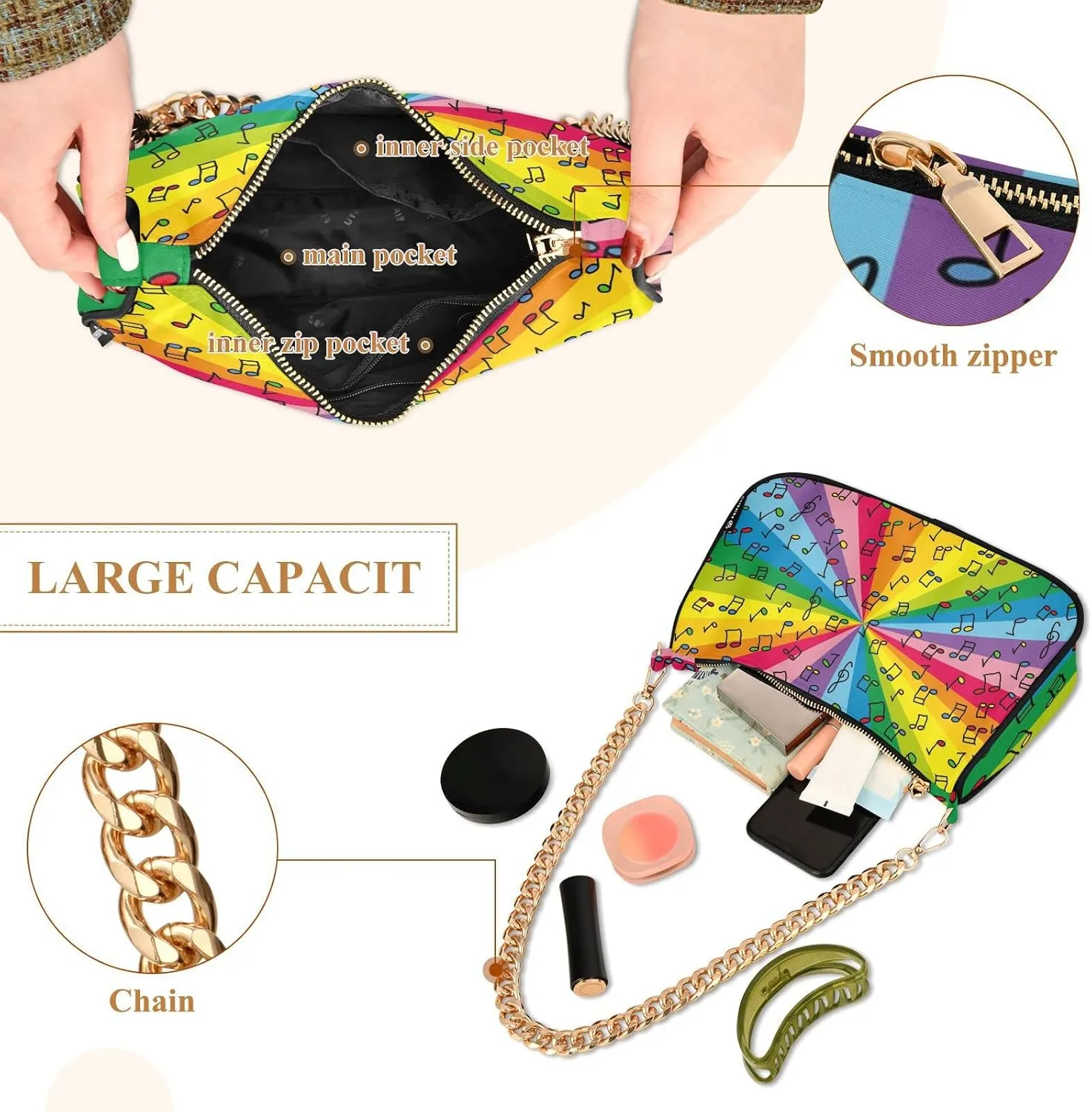 Chain Shoulder Bag Tote Handbag Purse for Women