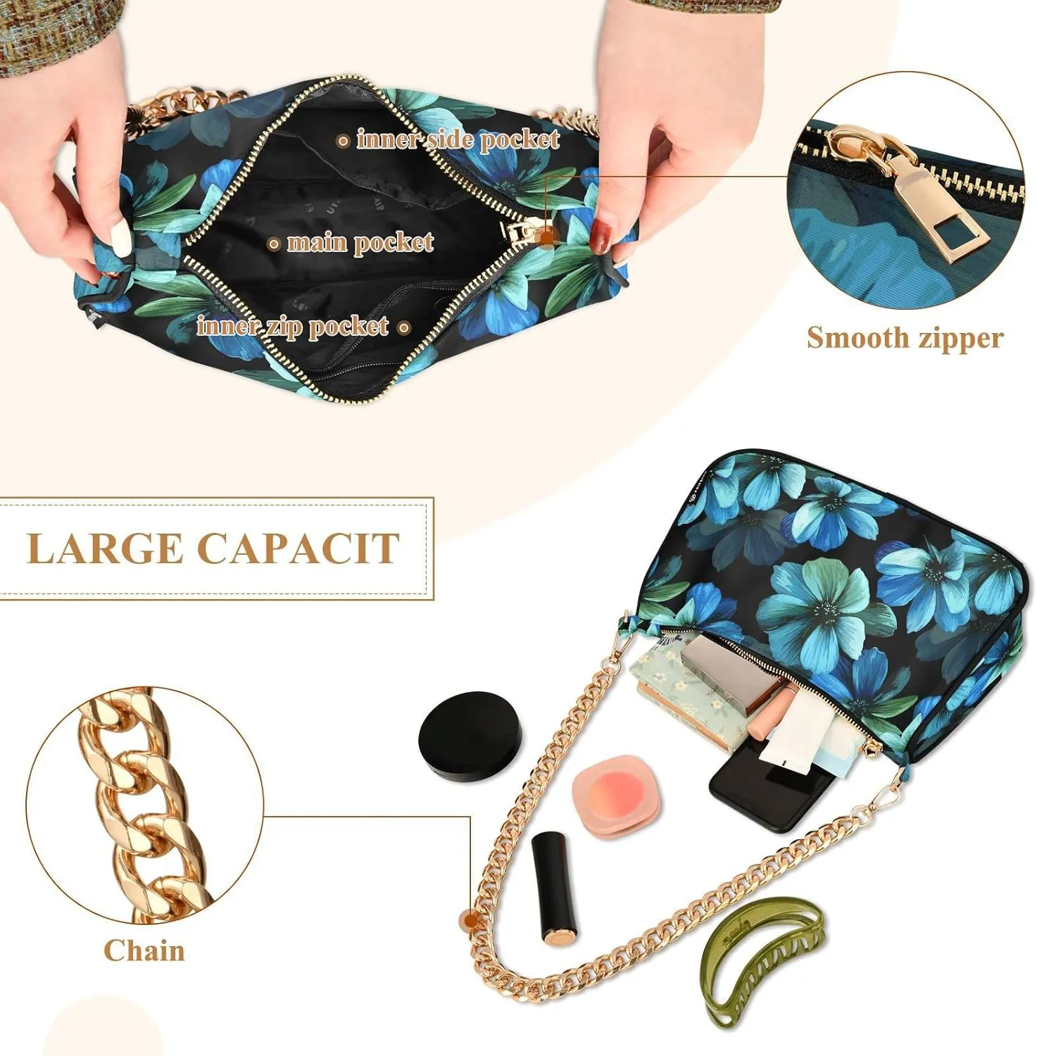 Chain Shoulder Bag Tote Handbag Purse for Women