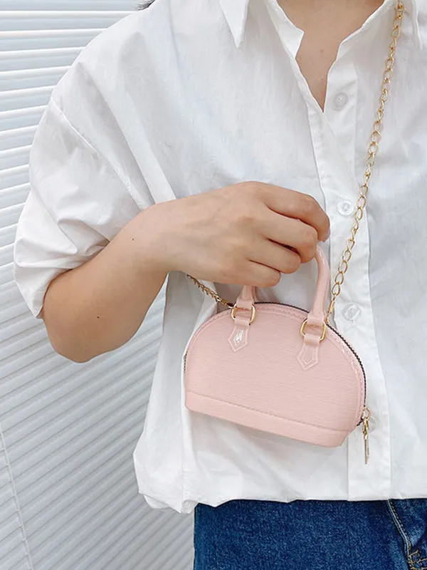 Chains Geometric Zipper Satchels Crossbody Bags