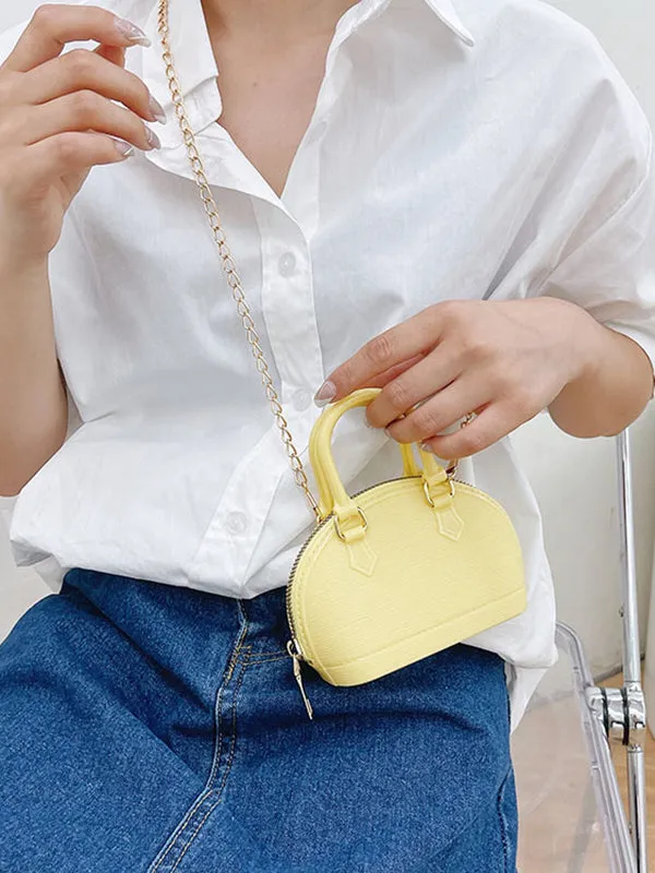 Chains Geometric Zipper Satchels Crossbody Bags