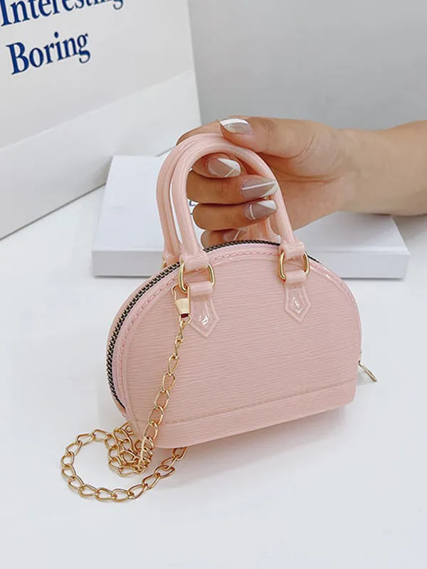Chains Geometric Zipper Satchels Crossbody Bags